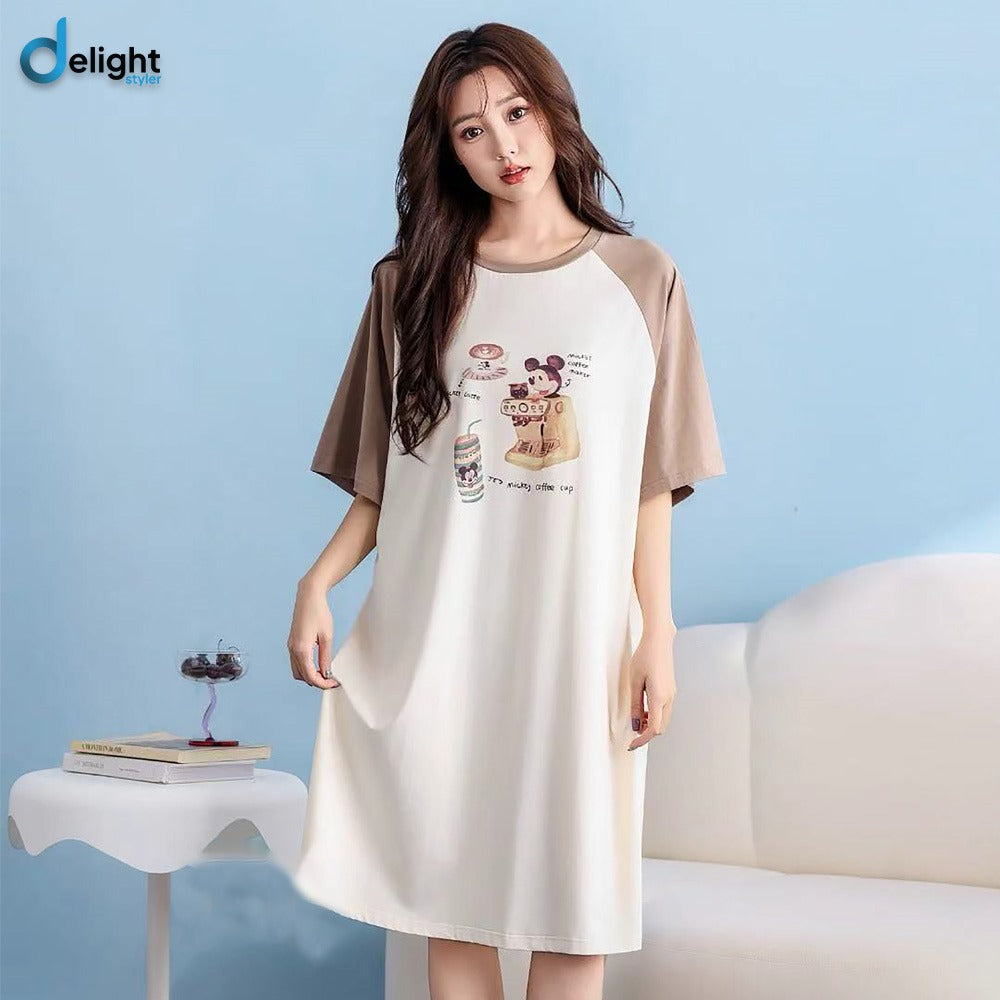 Super soft long shirt with Mickey mouse print