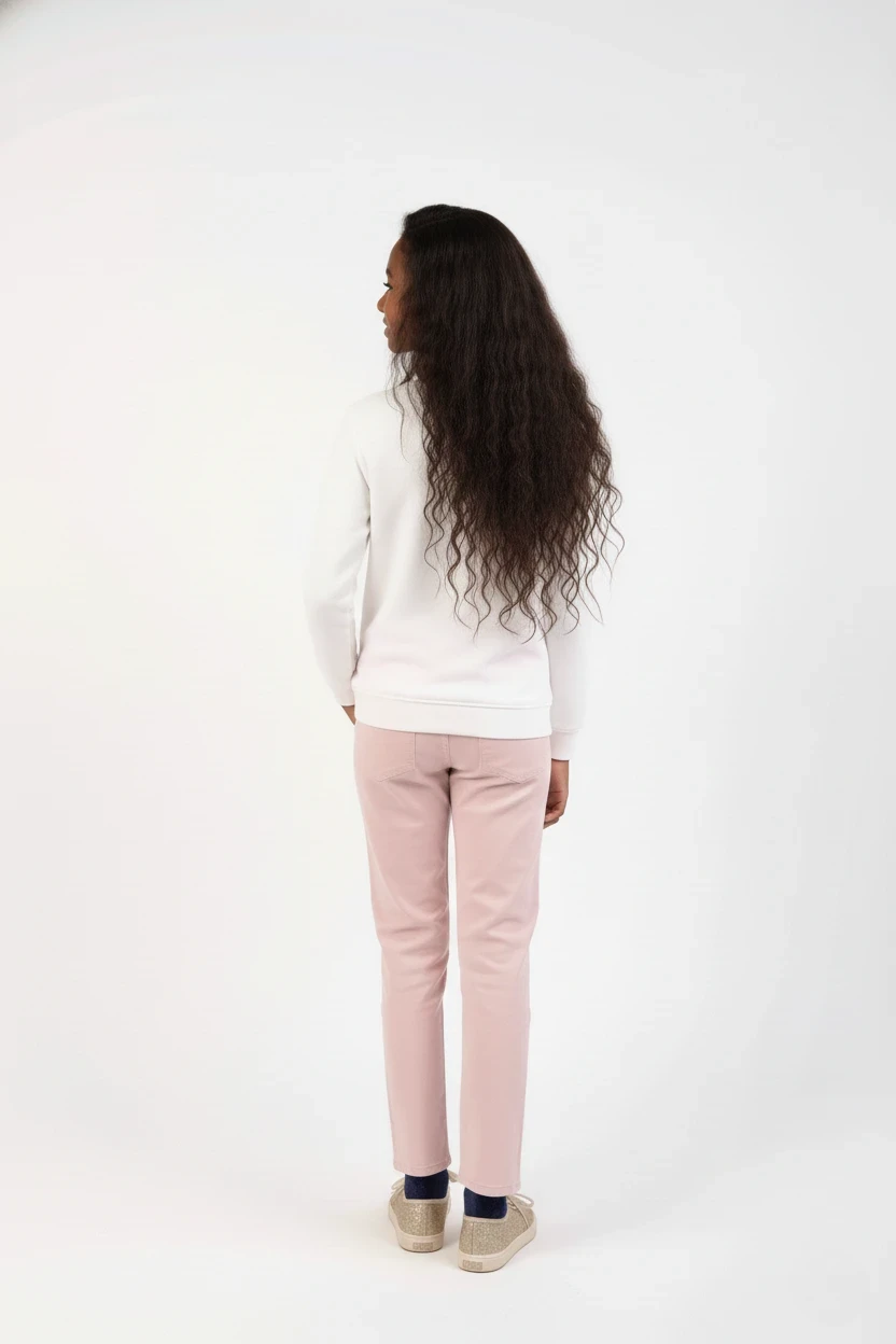 Rosa Color Slim Fit Girls Jeans
