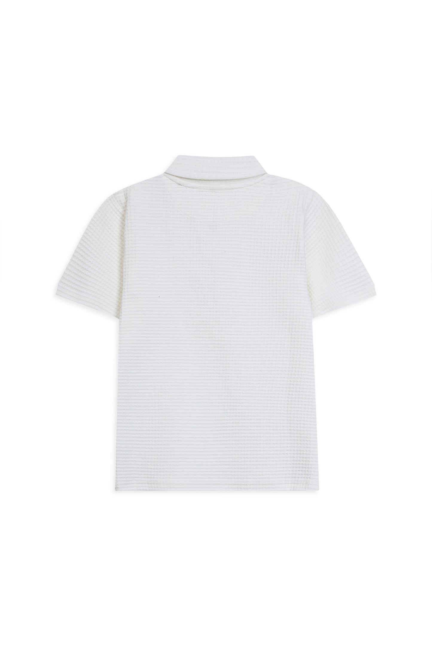 Textured Waffle Knit Polo
