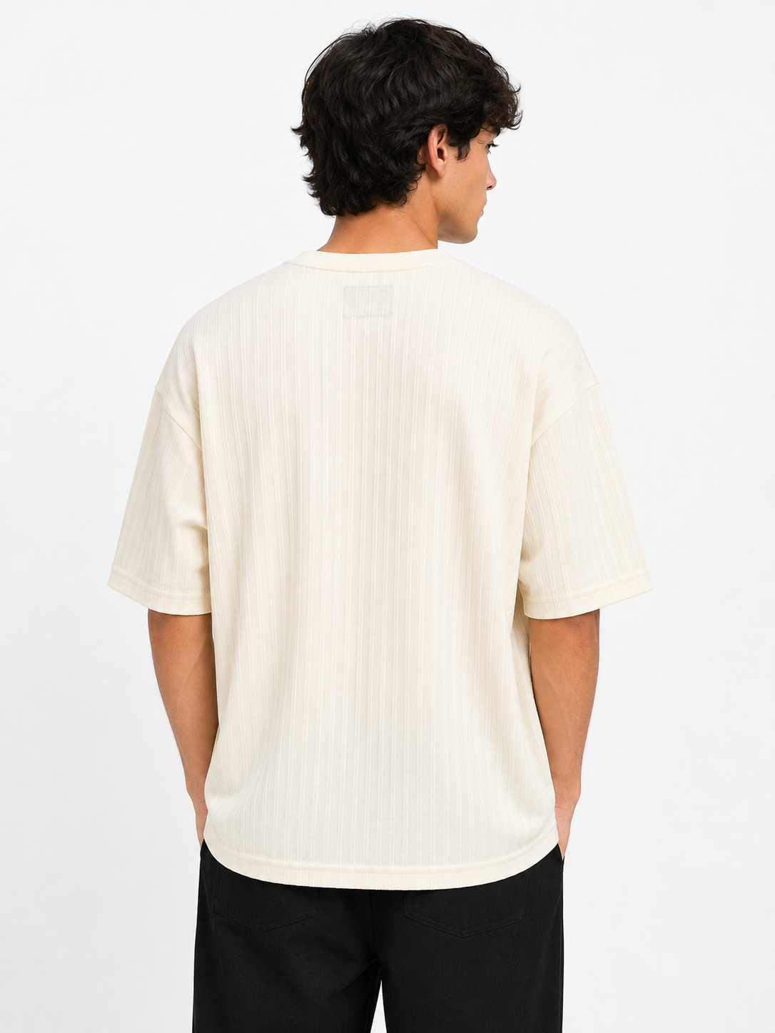 Men’s Vertical Rib Drop-Shoulder T-Shirt