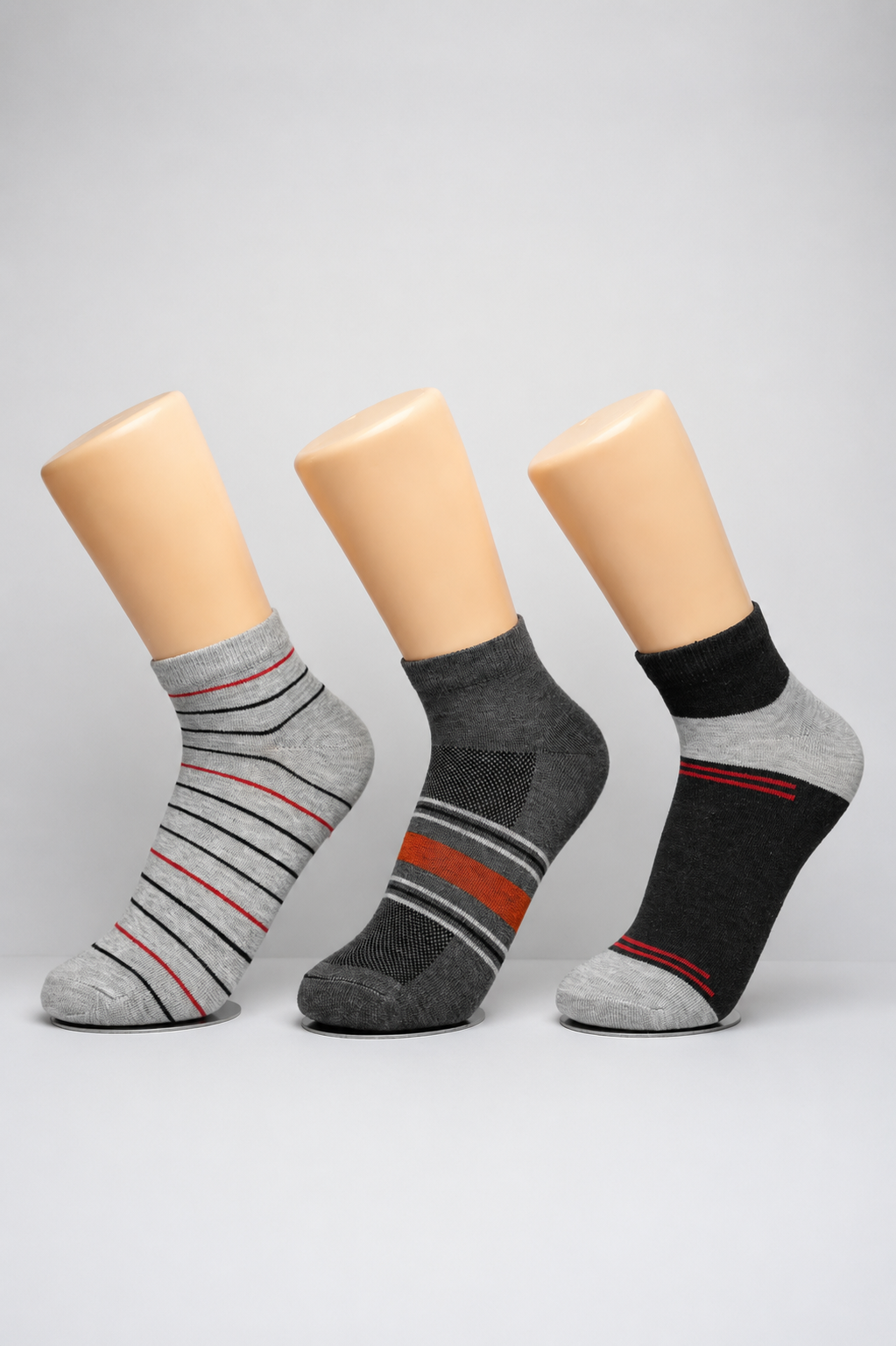Premium Cotton Ankle Socks for Men – Pack of 3