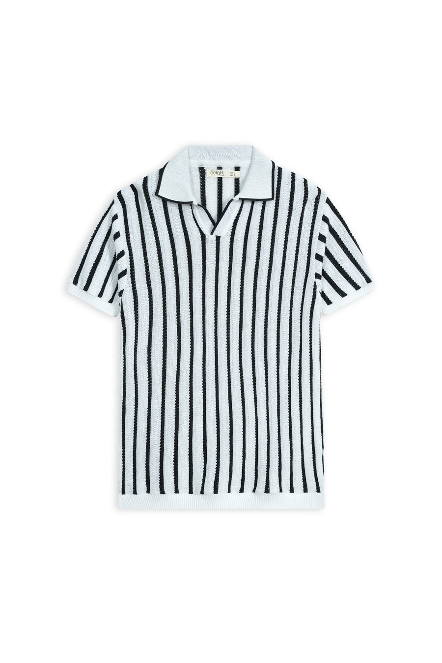 Monaco Stripe Flat Knit Polo