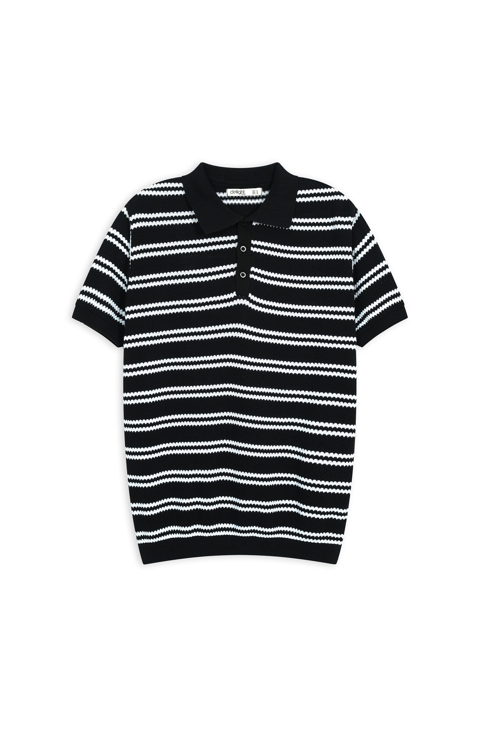 Men’s Black & Ivory Knit Polo