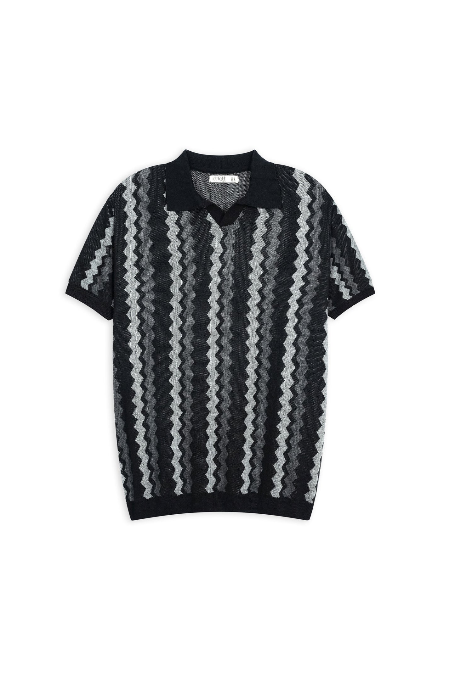 Charcoal Wave Knit Polo