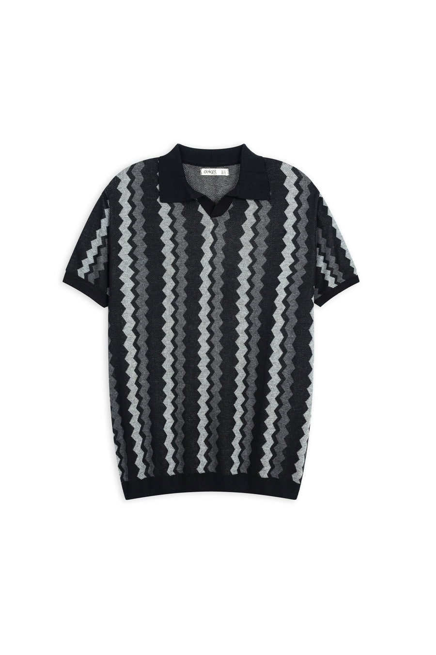 Charcoal Wave Knit Polo