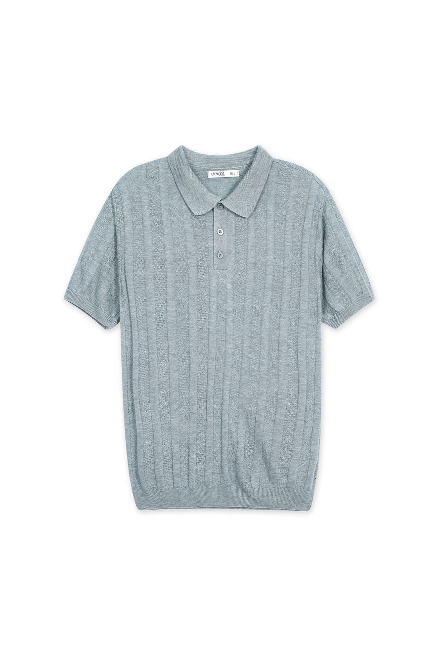 Ash Grey Textured Knit Polo