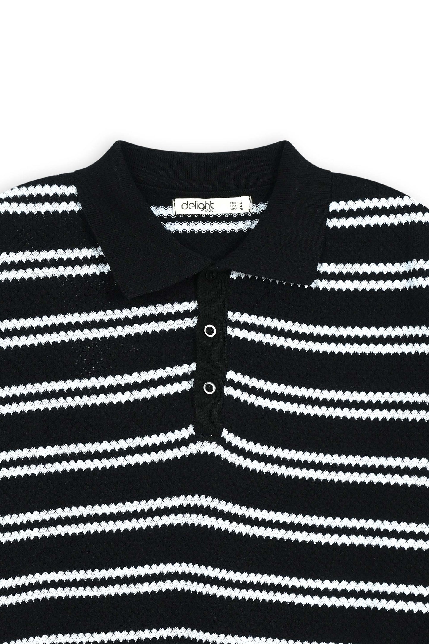 Men’s Black & Ivory Knit Polo