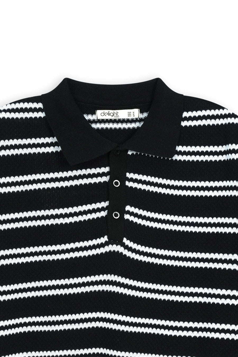 Men’s Black & Ivory Knit Polo
