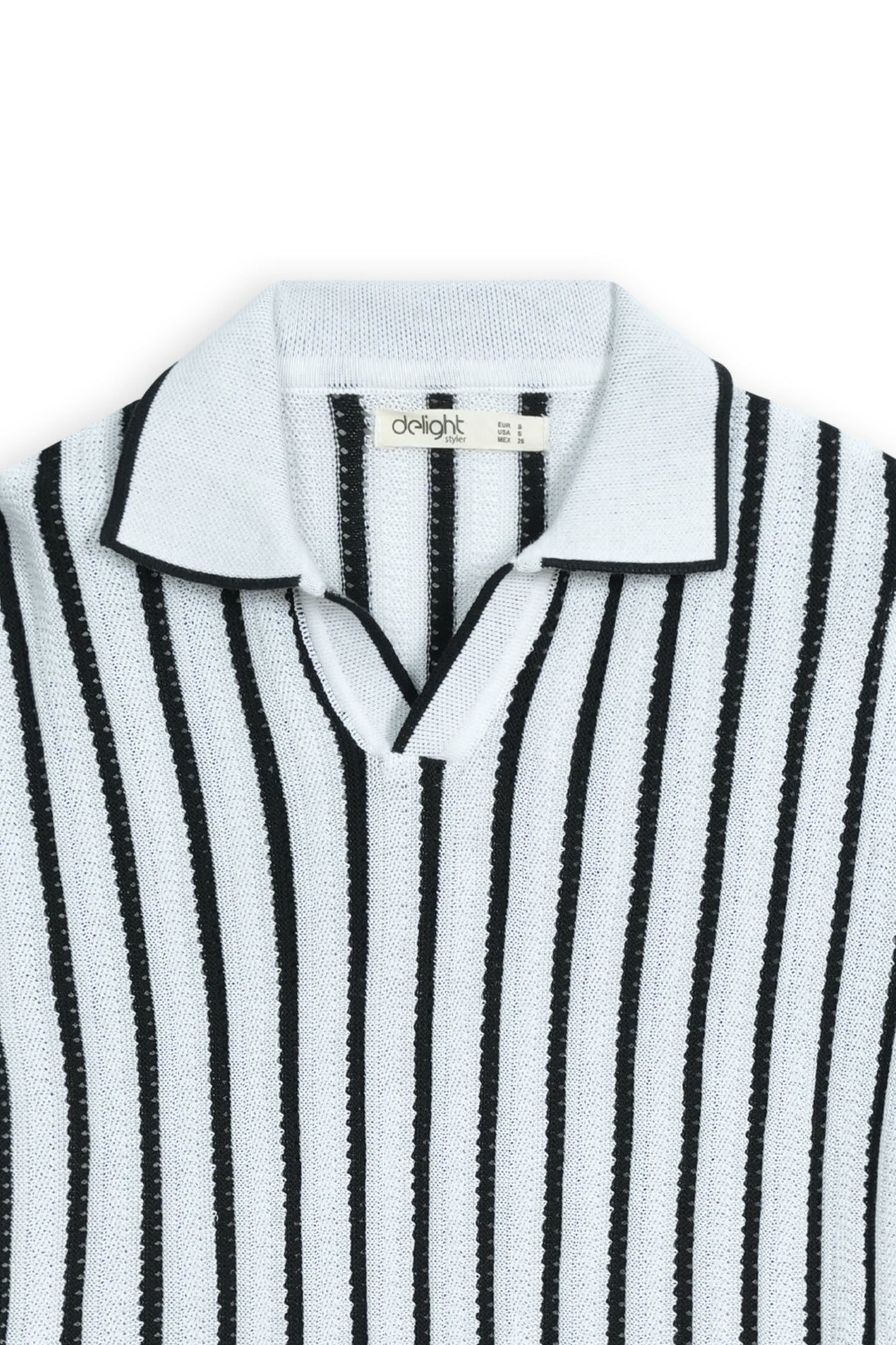 Monaco Stripe Flat Knit Polo