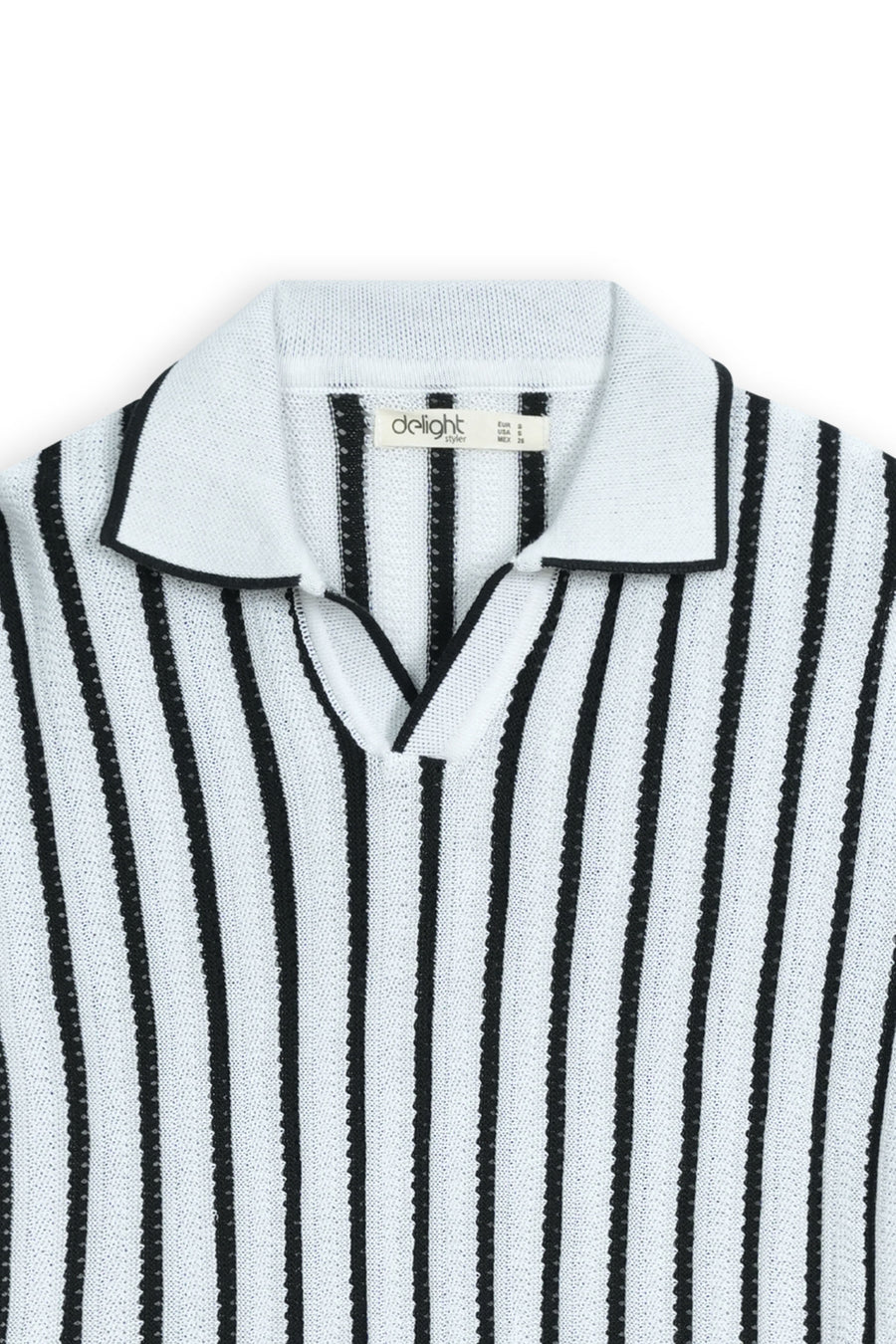 Monaco Stripe Flat Knit Polo