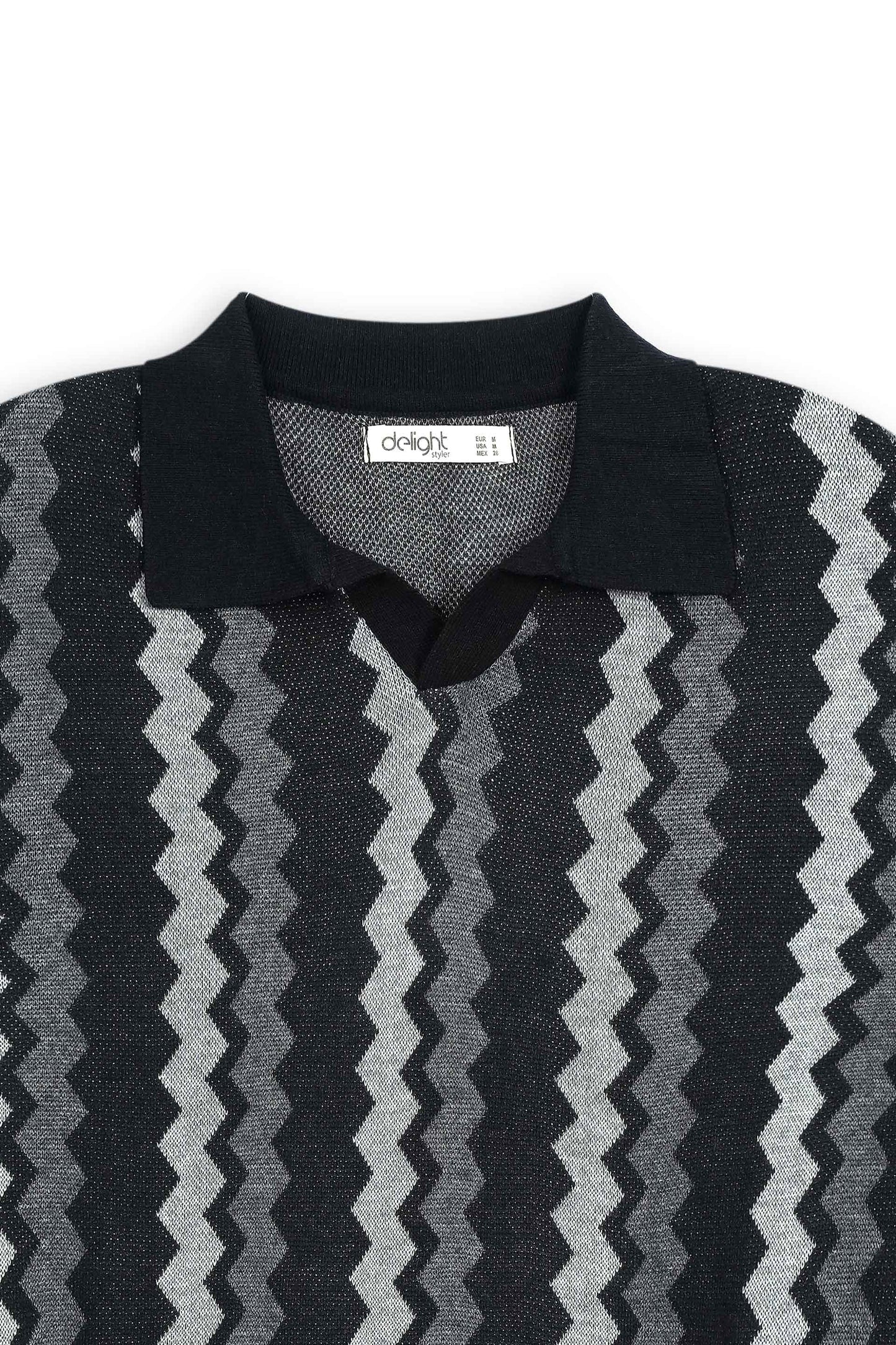 Charcoal Wave Knit Polo