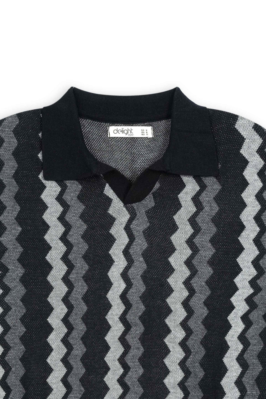 Charcoal Wave Knit Polo