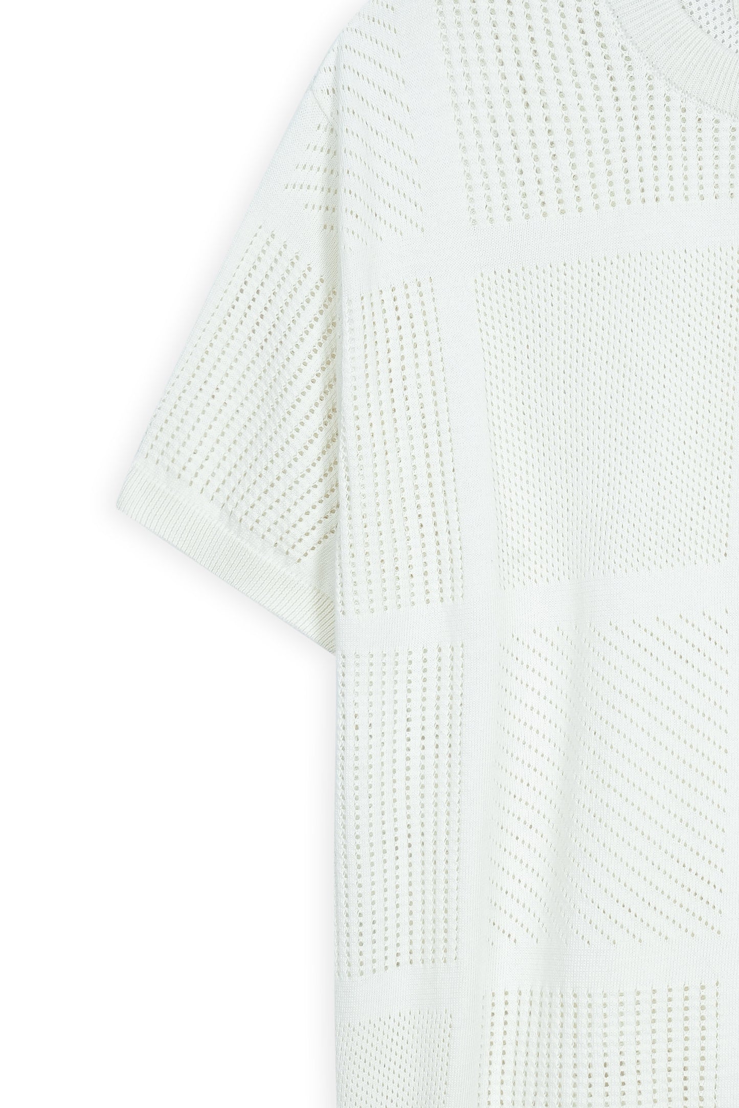 Men’s Ivory Textured Knit Tee