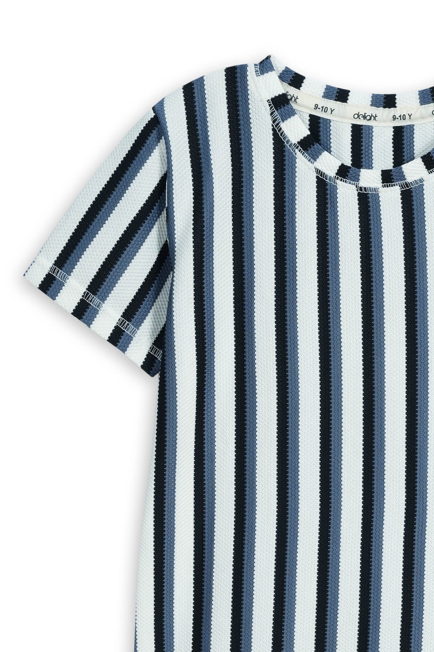 Boys Blue Stripe Popcorn Cord Set