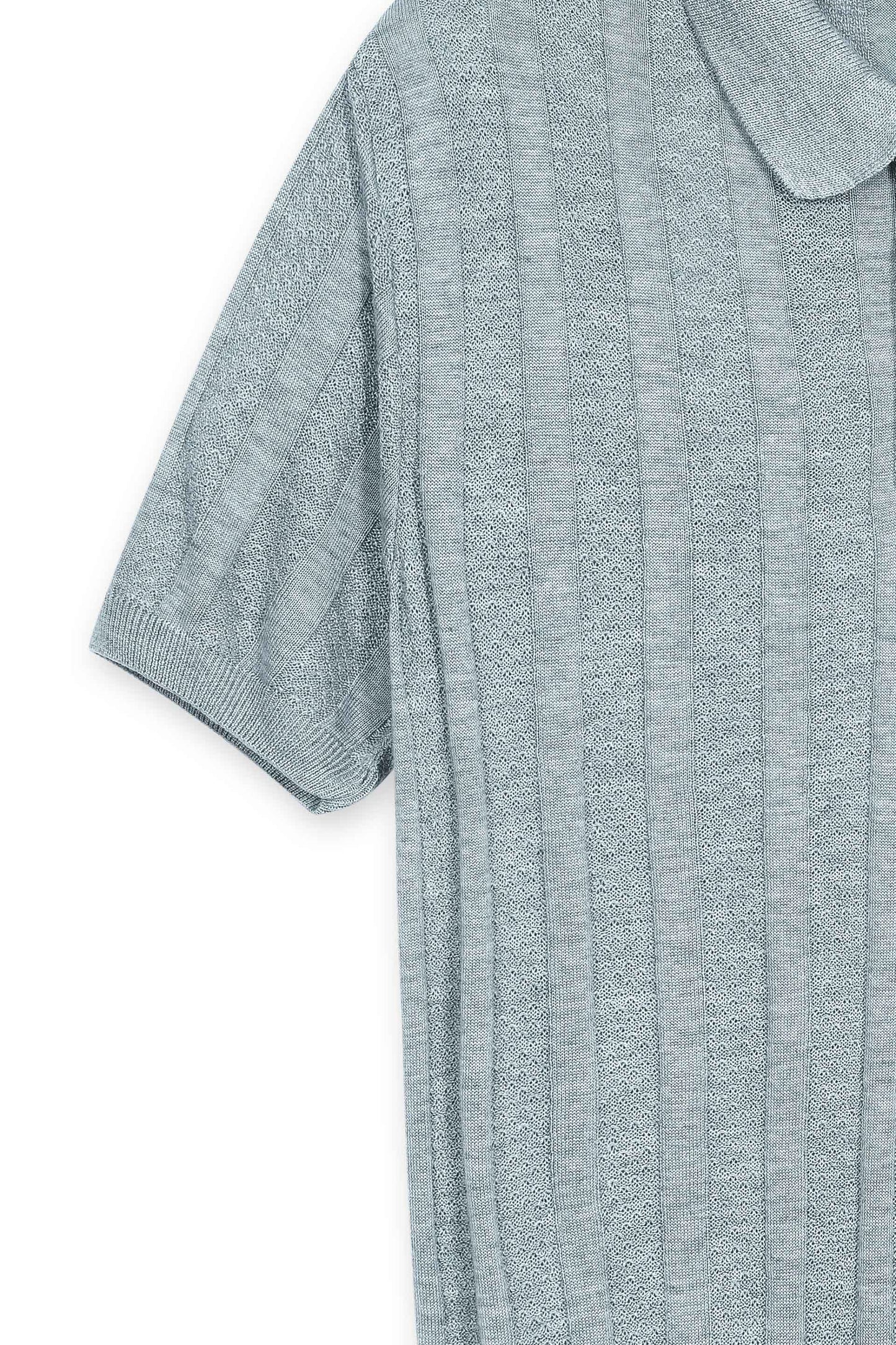 Ash Grey Textured Knit Polo