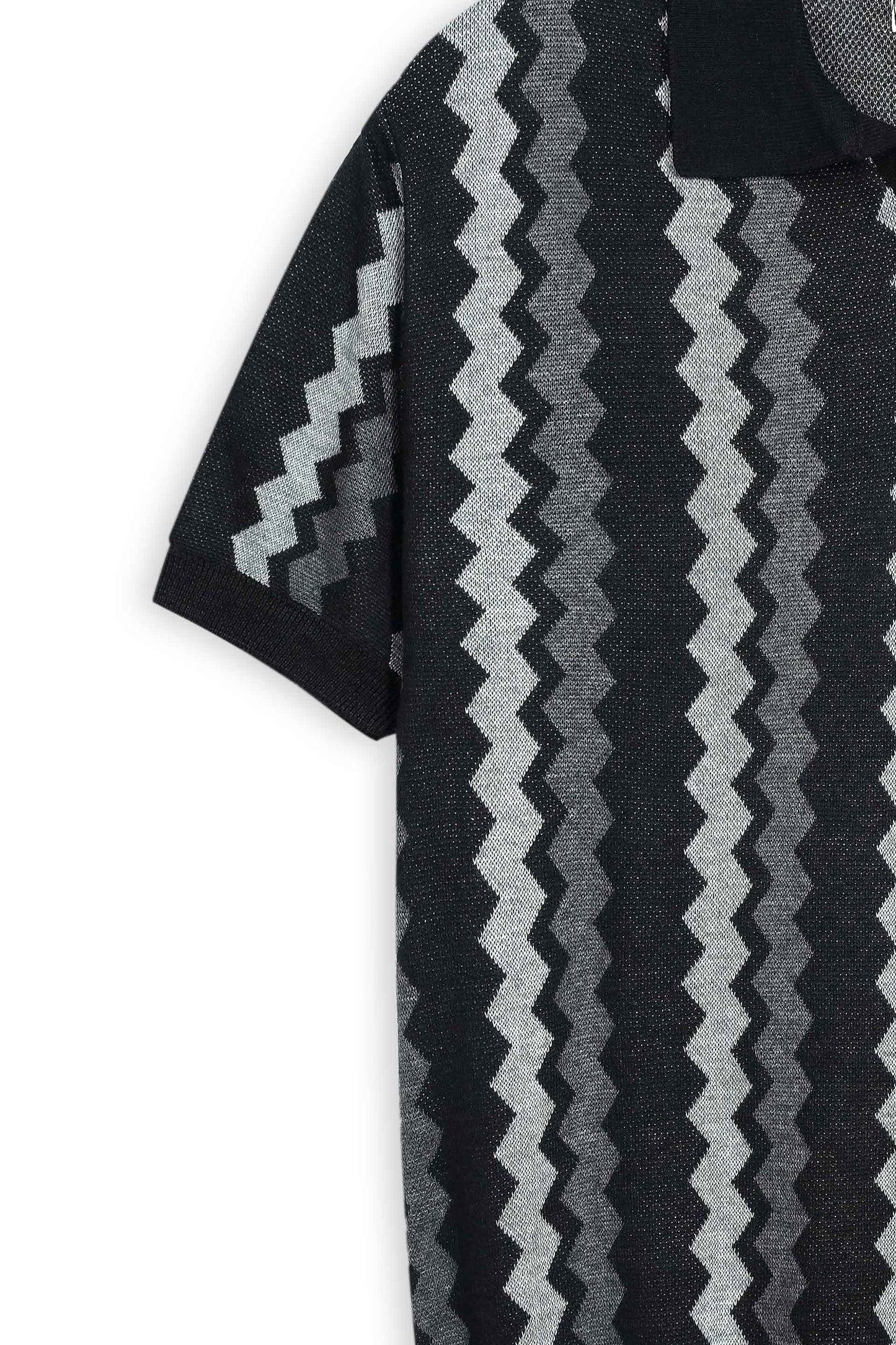 Charcoal Wave Knit Polo