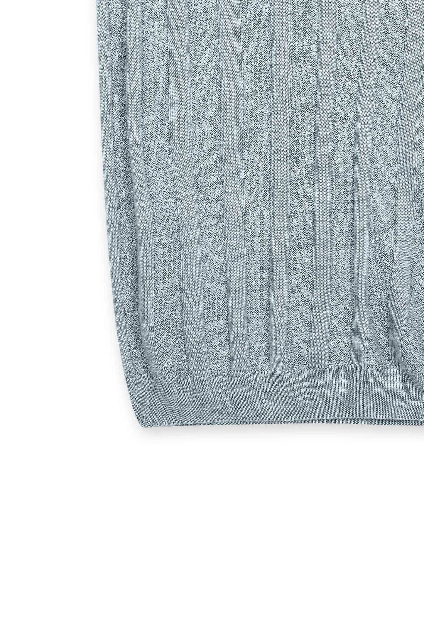 Ash Grey Textured Knit Polo