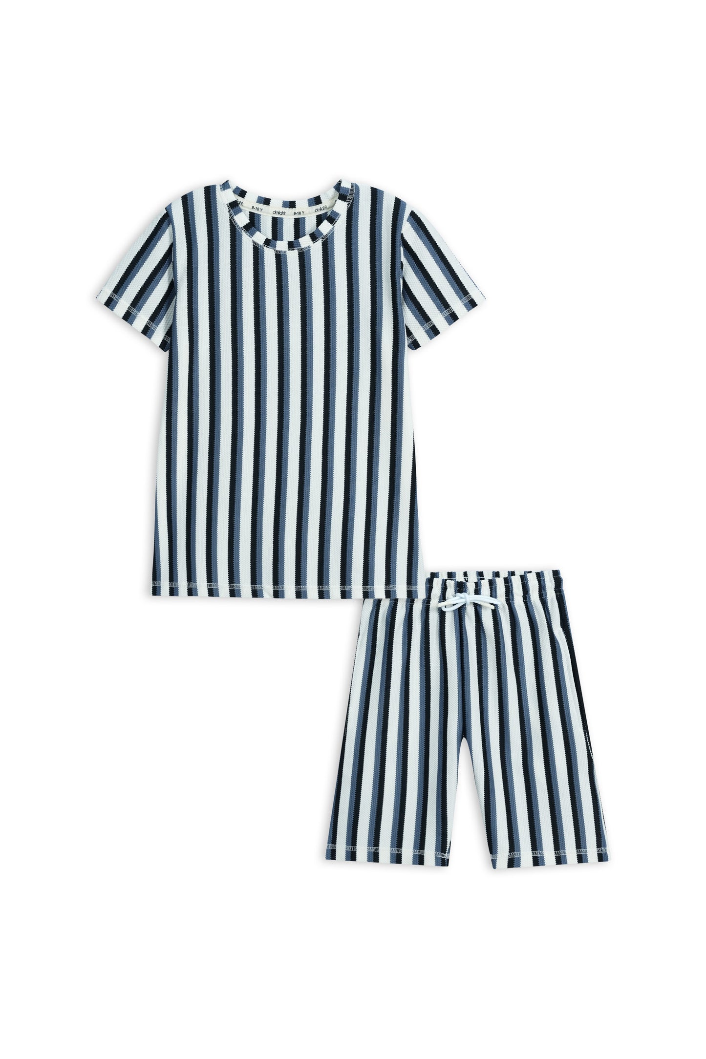 Boys Blue Stripe Popcorn Cord Set
