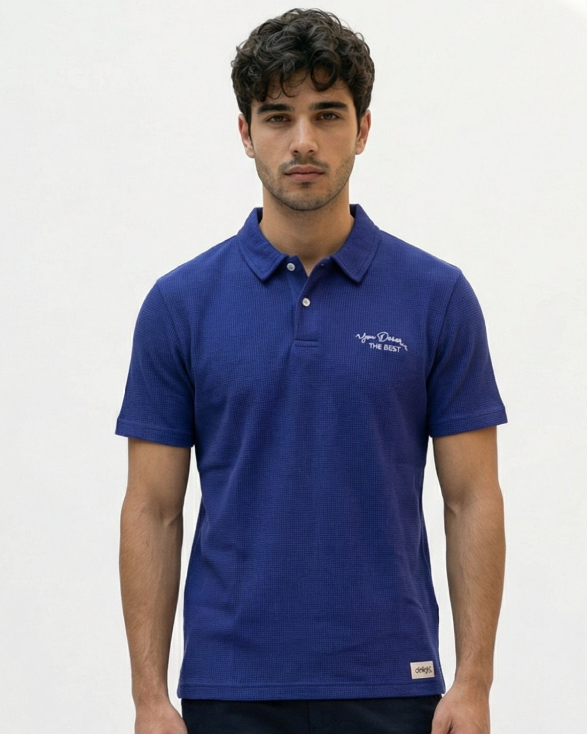 Urban Waffle Texture Knit Polo Shirt