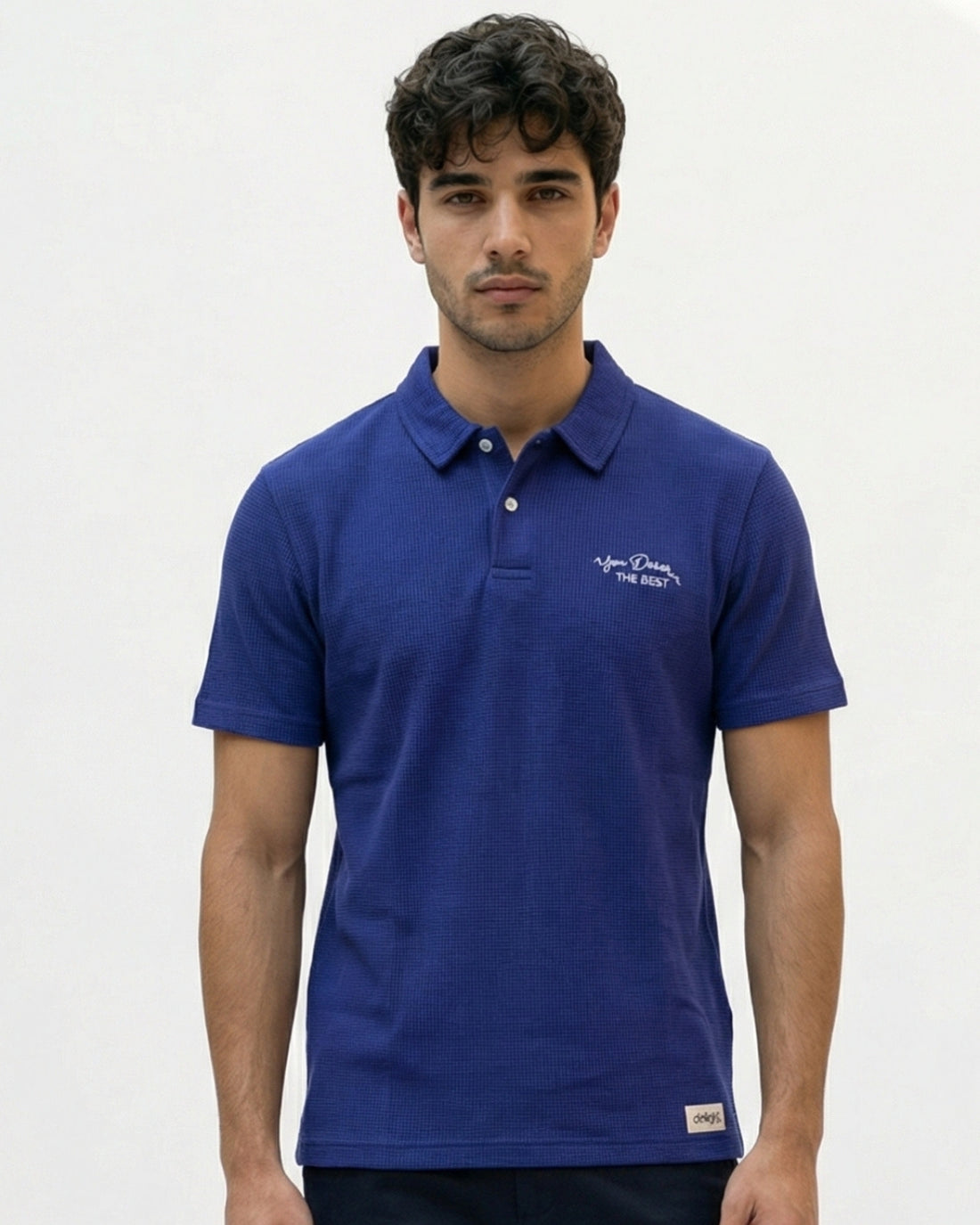 Urban Waffle Texture Knit Polo Shirt