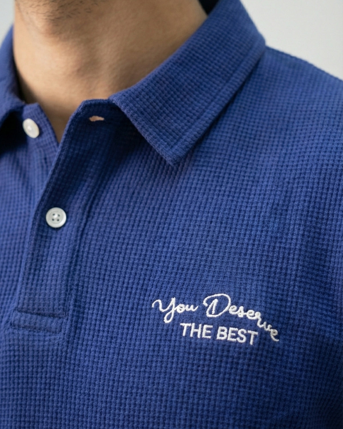 Urban Waffle Texture Knit Polo Shirt