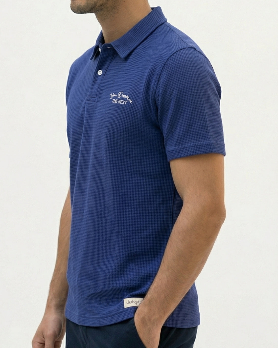 Urban Waffle Texture Knit Polo Shirt