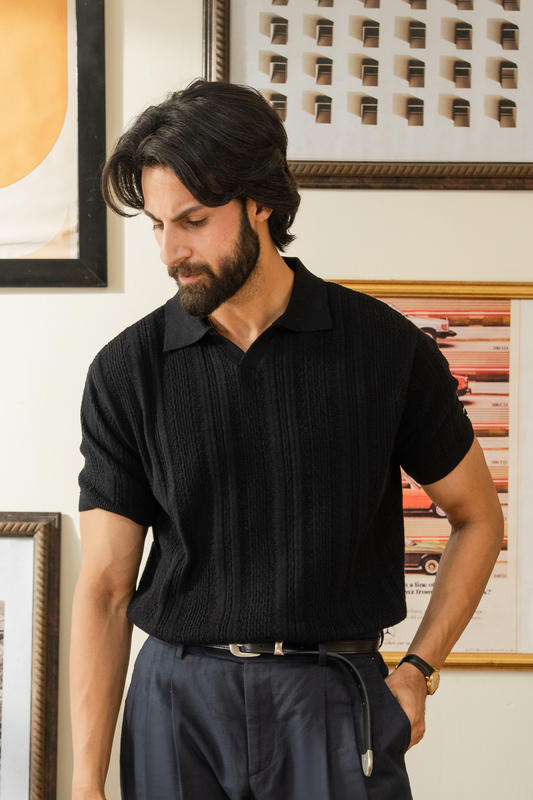 OLD MONEY SOLID TEXTURED JOHNNY POLO