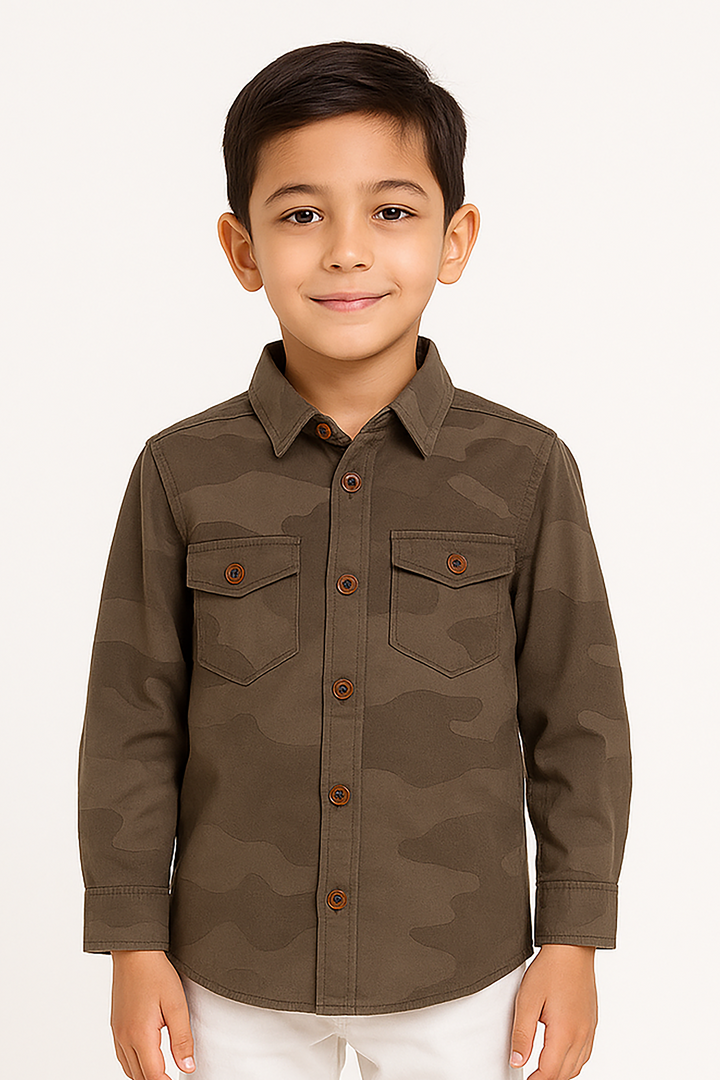 Camouflage Casual Shirt Light Grey