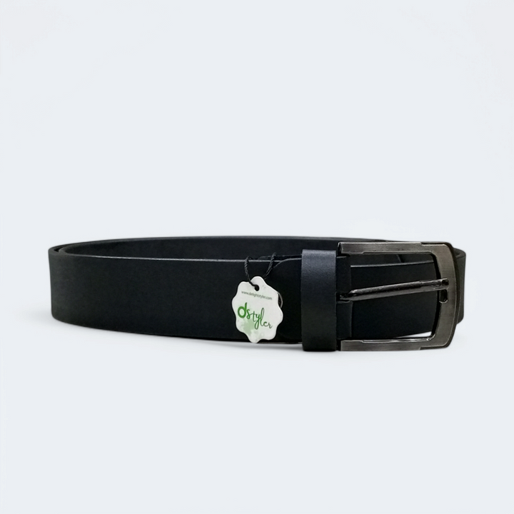 Men Belt 100% Leather With D Styler Logo Black Color