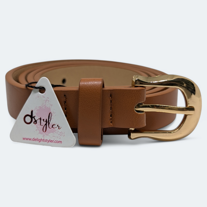 Women Chocolate Brown Belt with Classic Buckle