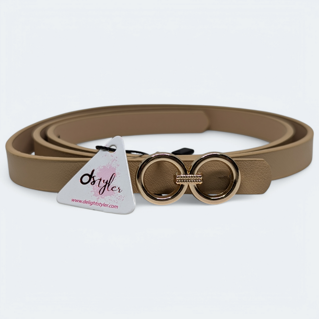 Women Fancy Buckle Belt Light Brown