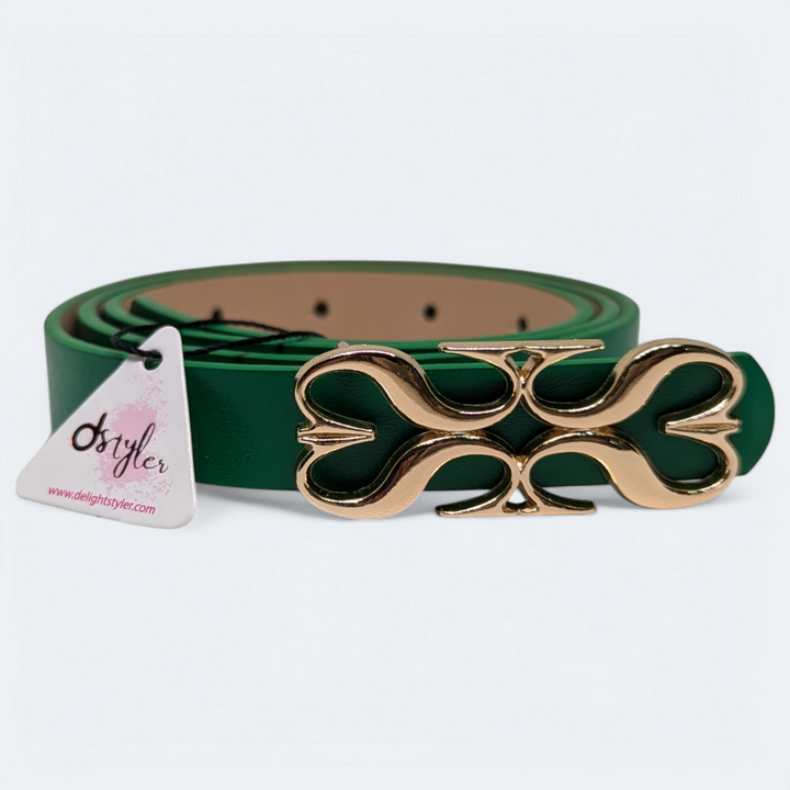 Ladies Belt Green with metal Buckle