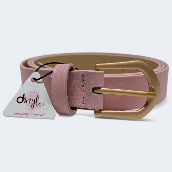 Classic Buckle Ladies Belt Pink Color