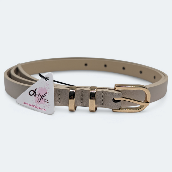 Women Beige Color Belt Classic