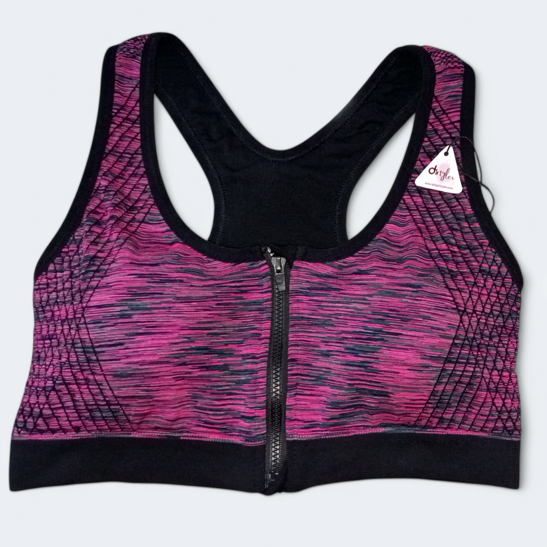 Zipper Front Wirefree Sports Bra