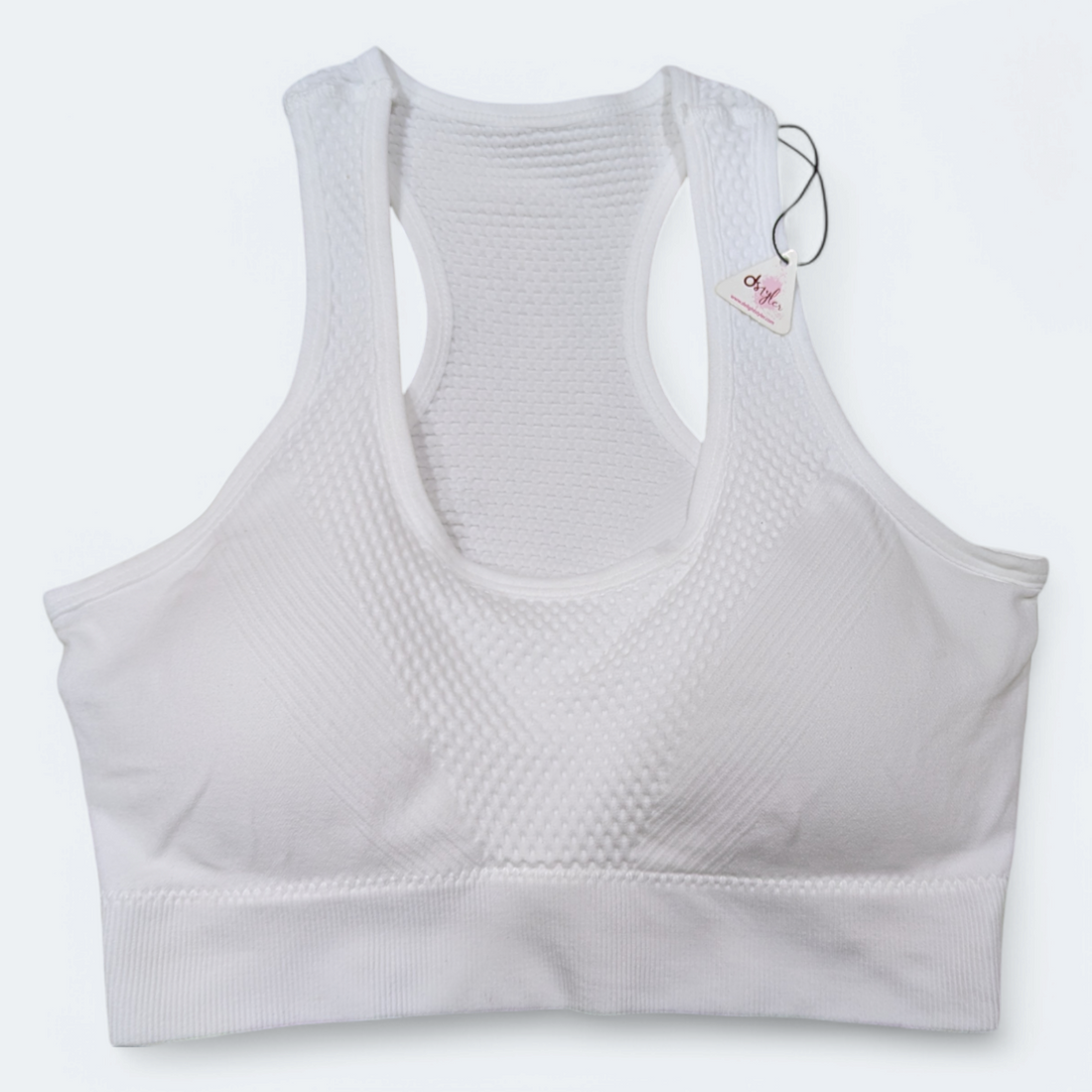 Women Texture Sports Bra White