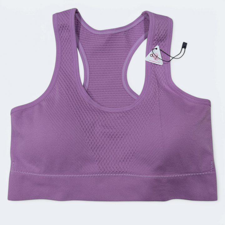 Women Texture Sports Bra Purple