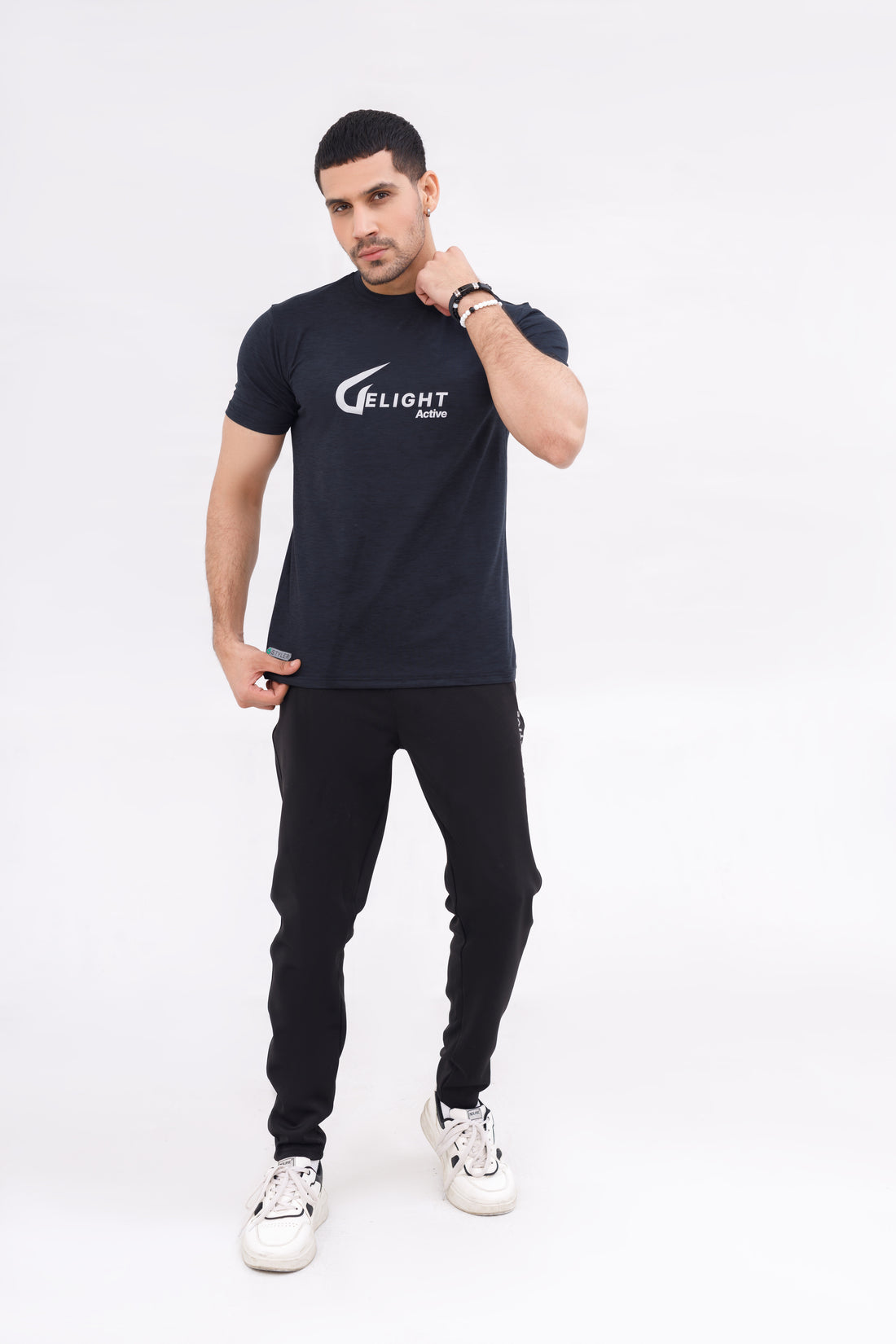 Men  Melange Active Wear Charcoal T Shirt