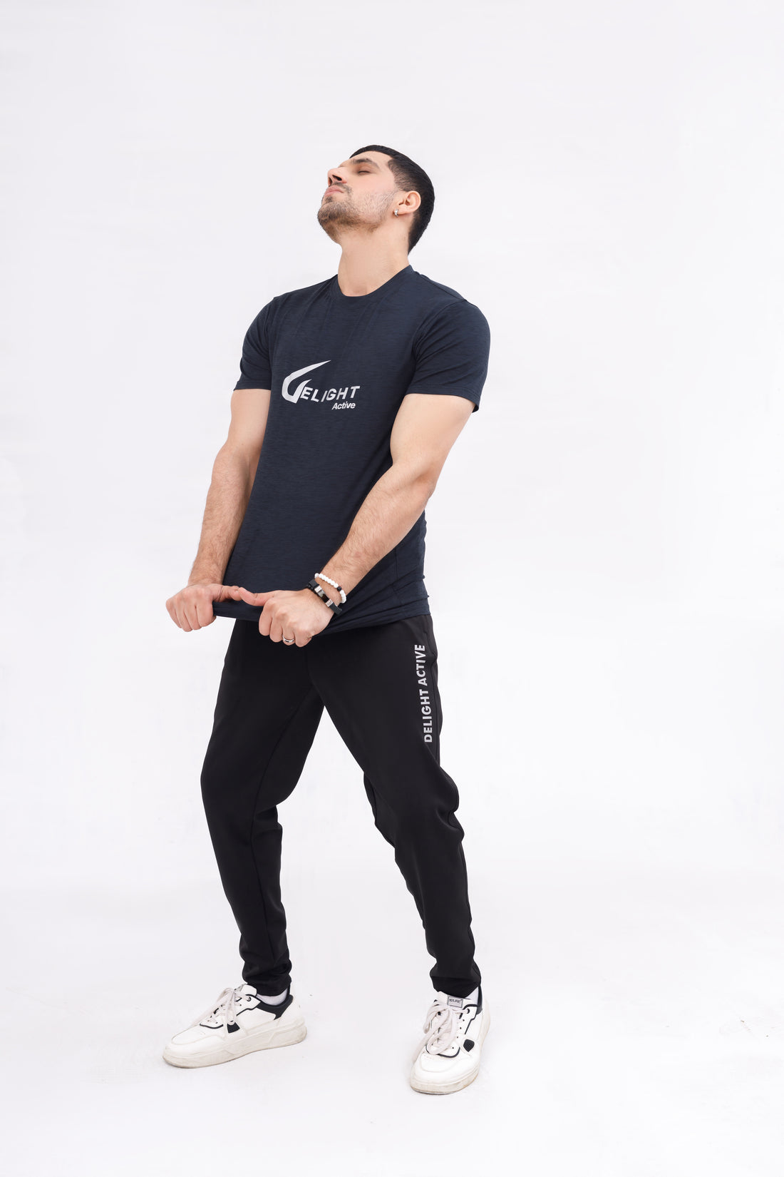 Men  Melange Active Wear Charcoal T Shirt