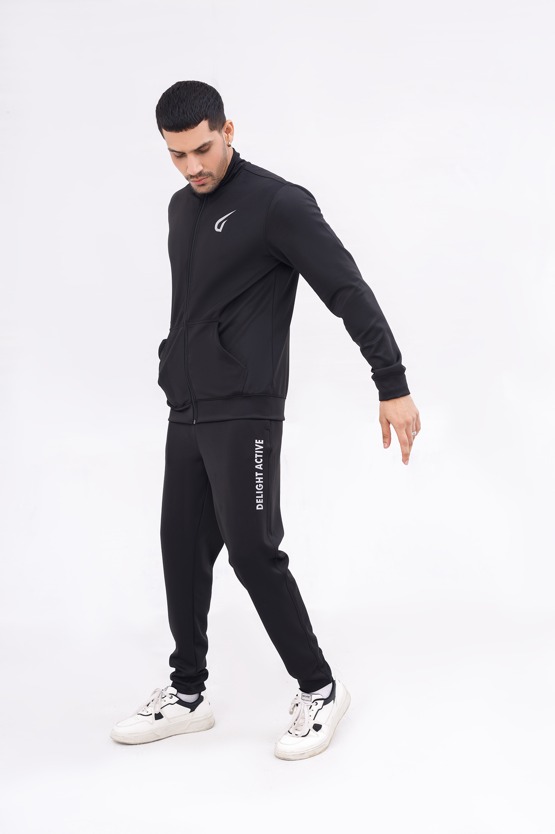 Men Active wear Black Zipper