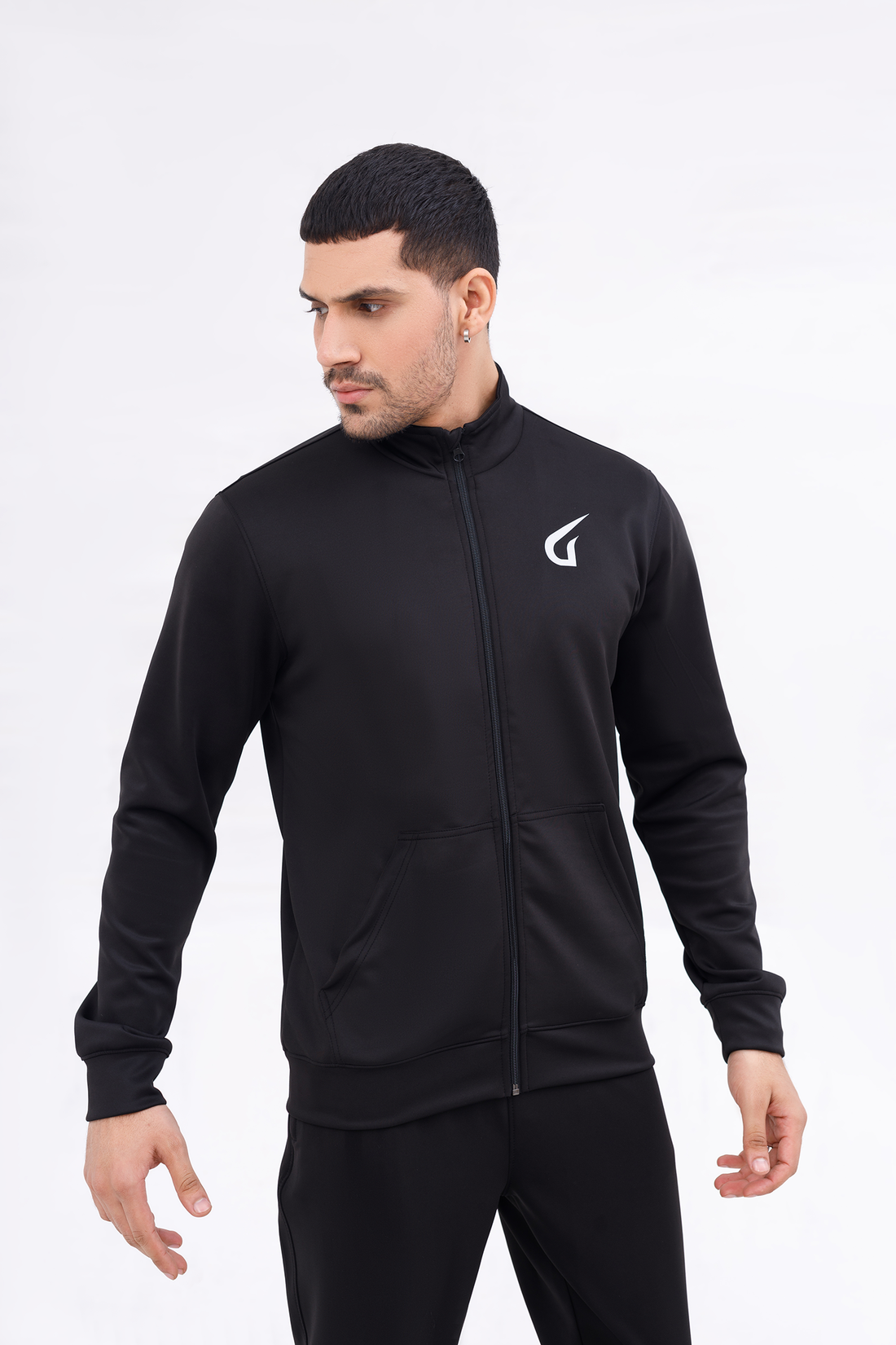 Men Active wear Black Zipper