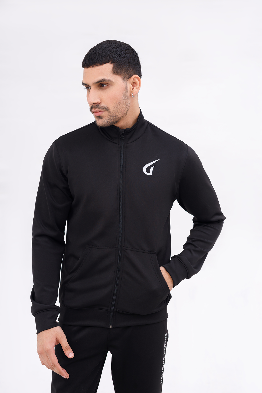 Men Active wear Black Zipper