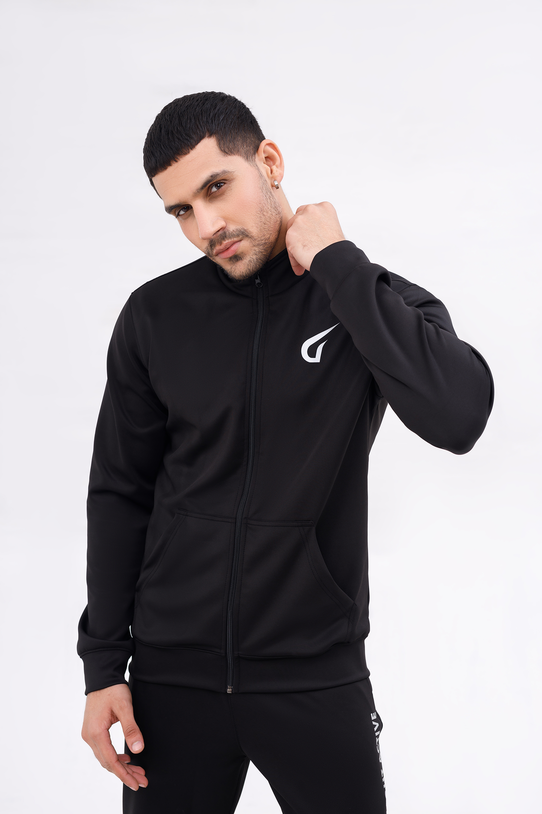 Men Active wear Black Zipper