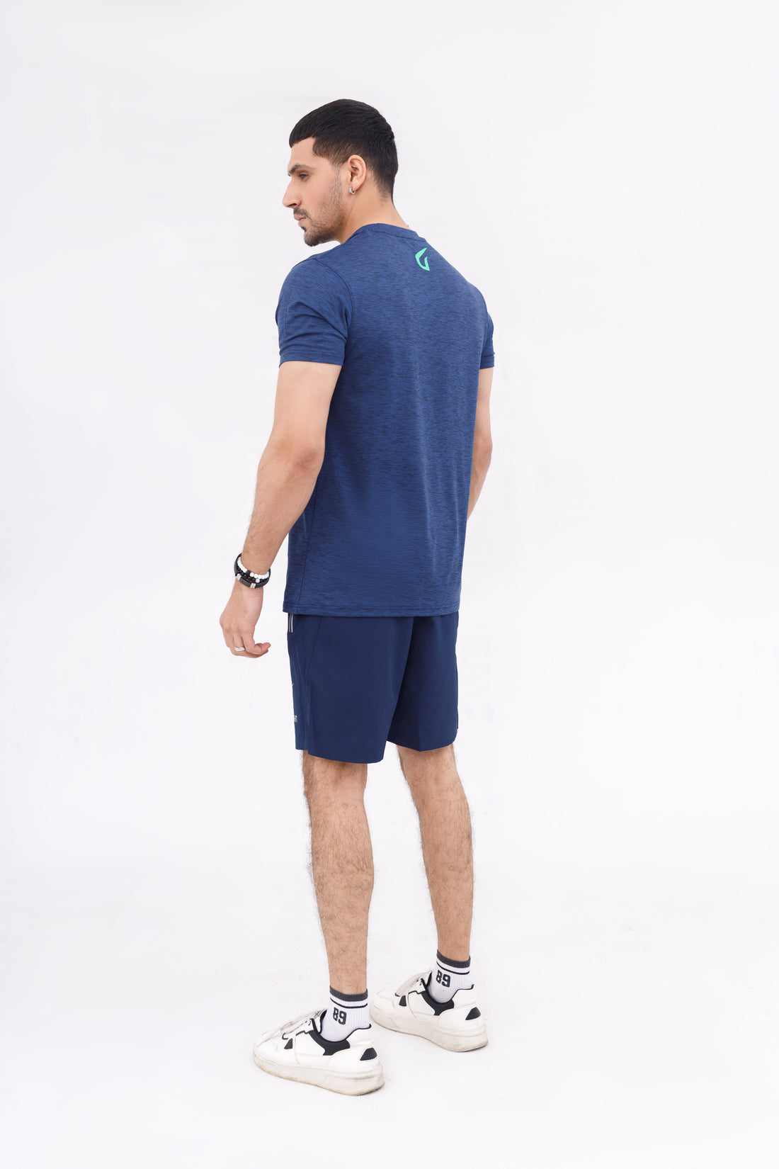 Men  Melange Active Wear Blue T Shirt