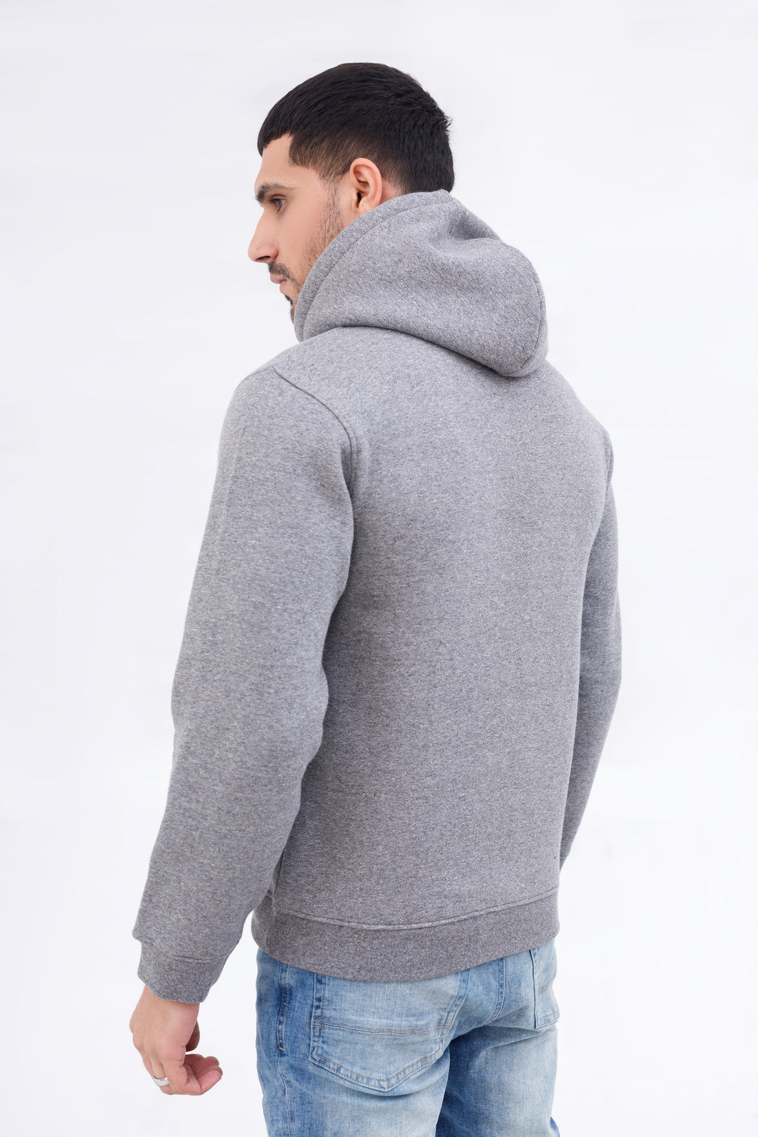 Men Hoodie Melange Charcoal Color