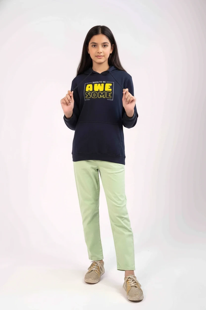 Parrot Green Color Slim Fit Girls Jeans