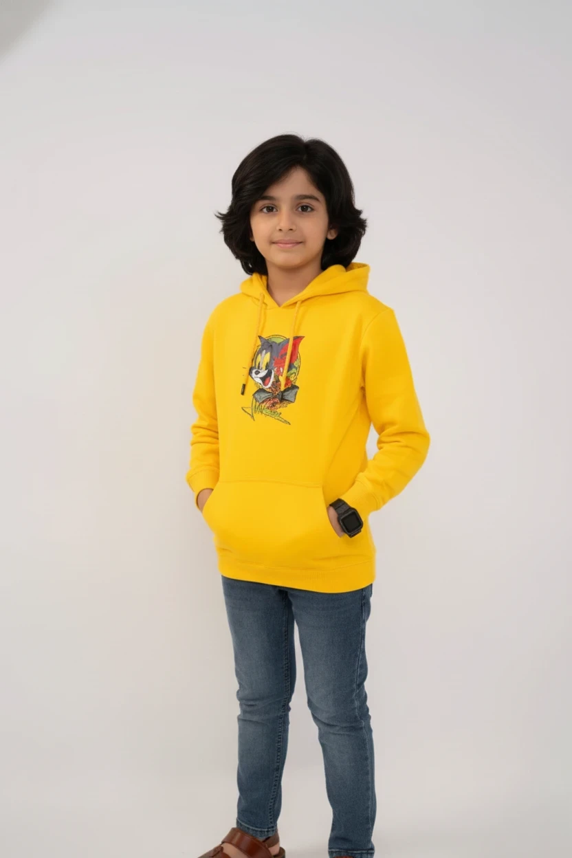 Boys Hoodies Printing Yellow