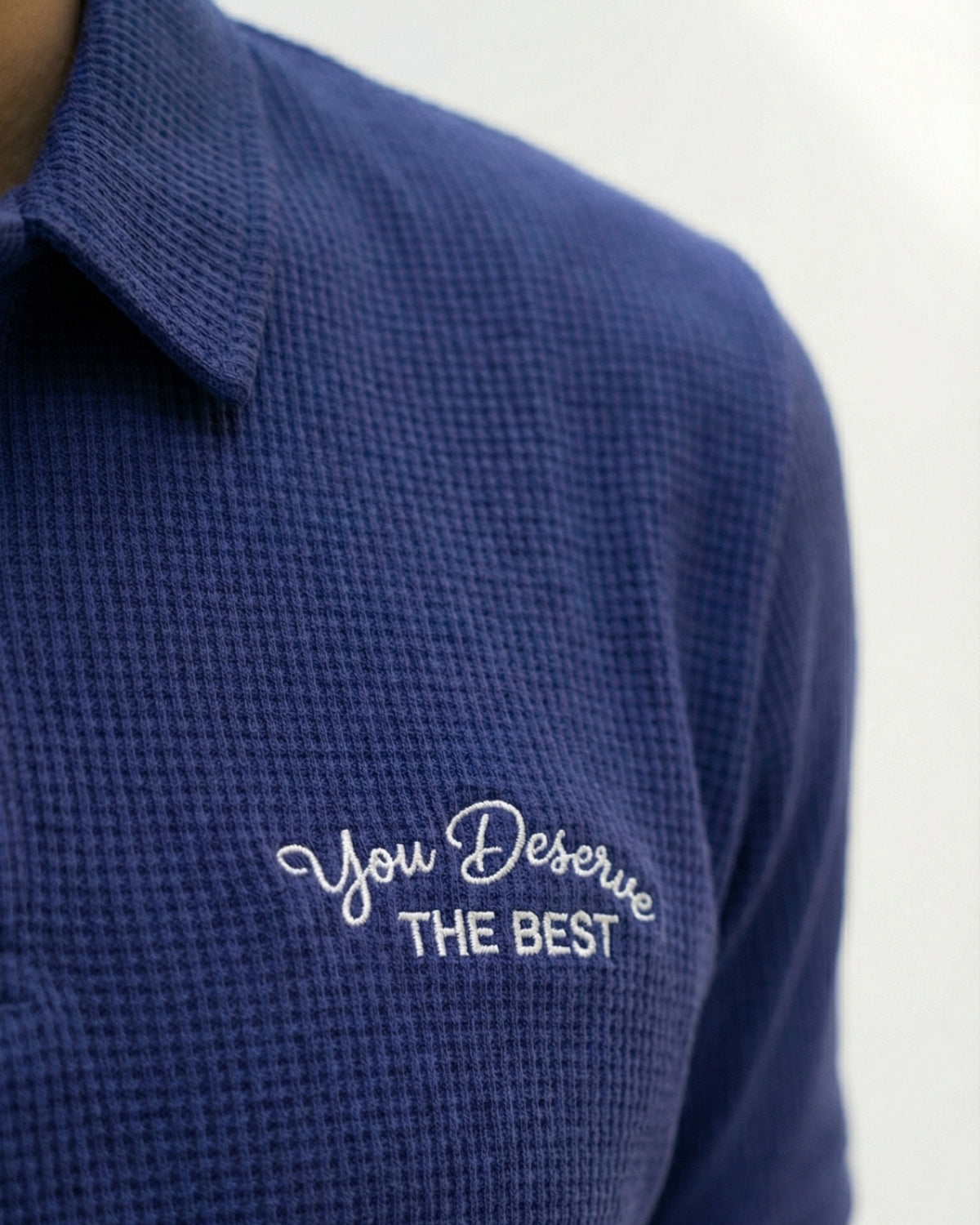 Urban Waffle Texture Knit Polo Shirt