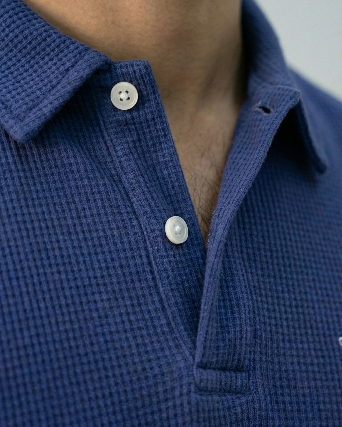 Urban Waffle Texture Knit Polo Shirt