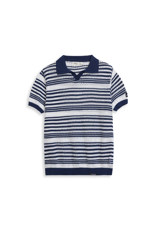 OLD MONEY STRIPED KNIT POLO